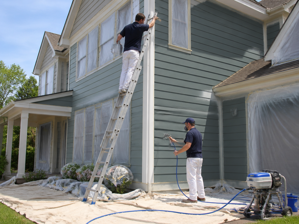 Exterior painting by professional residential painters